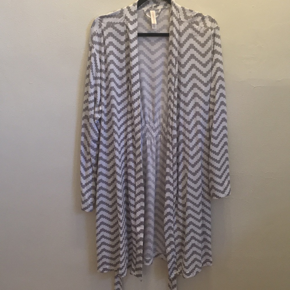 Pajama Drama grey chevron robe